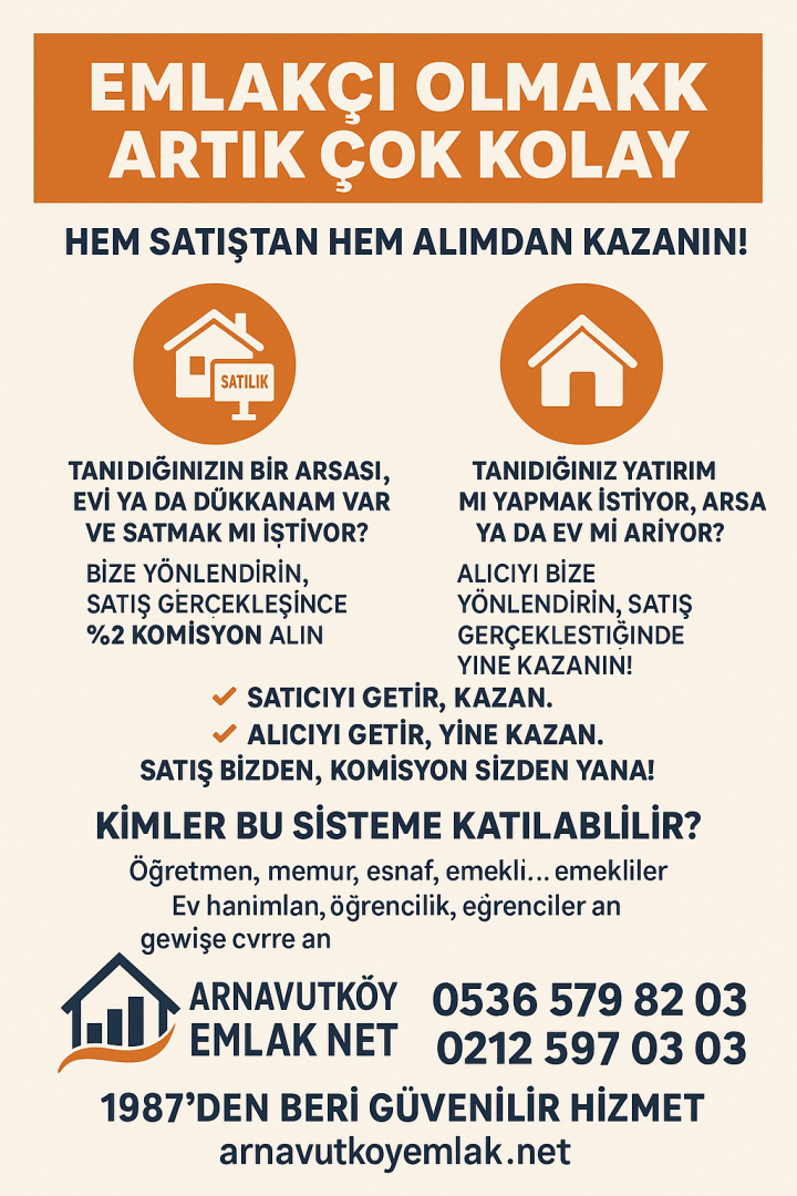 Emlakçı Olmak İsteyenlere Büyük Fırsat! Satıştan da Alımdan da Komisyon Kazanın!